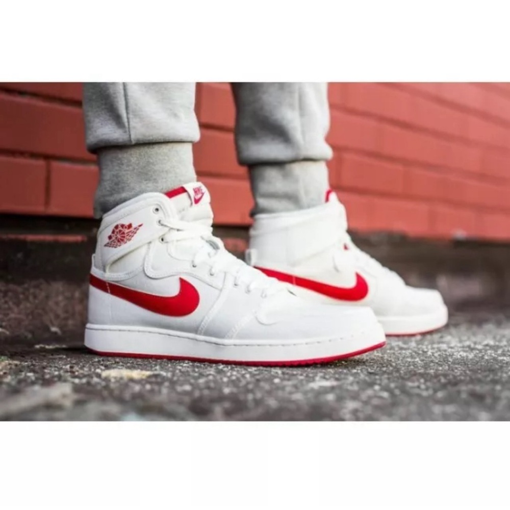 Nike Air Jordan 1 KO High OG I Retro Sail White Varsity Red Canvas Men's 17
